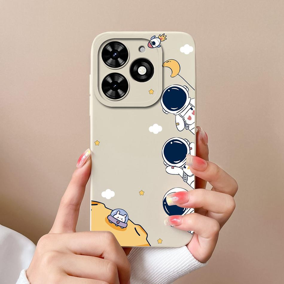 Case For Tecno Spark Go 2024 Cute Pilot Soft Liquid Silicone Upgrade Lens Protection Back Cover For Tecno SparkGo Coque Bumper