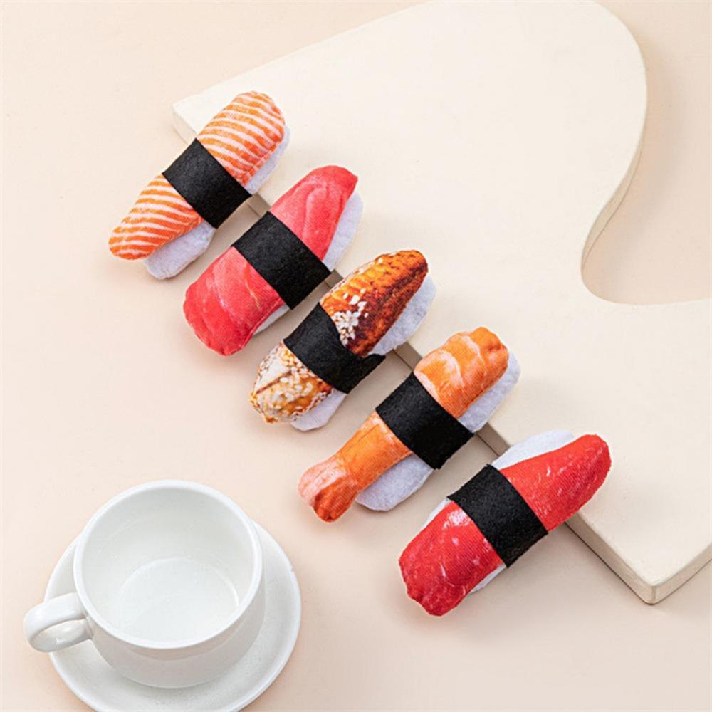 Sushi Shape Catnip Toy Bite Resistant Cat Chew Toy Kitten Interactive Toy  For Pet Teeth Grinding