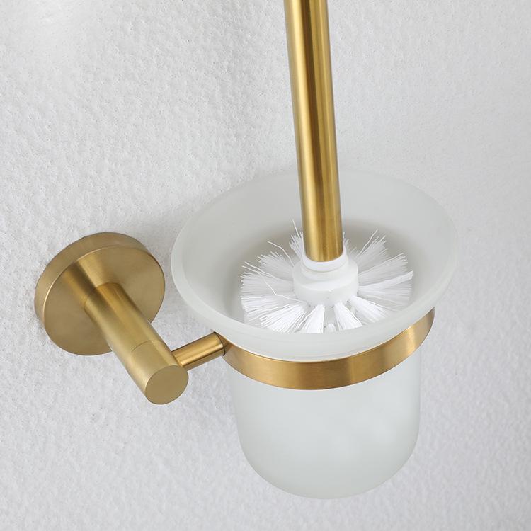 Wall-Mounted Gold Towel Rack and Storage Shelf - 304 Stainless Steel Bathroom Accessories Set