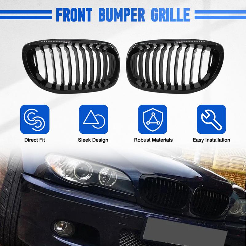 Car Front Bumper Kidney Grille  Grill For BMW E46 2-Door Facelift 2003-2006 51137064317, 51137064318