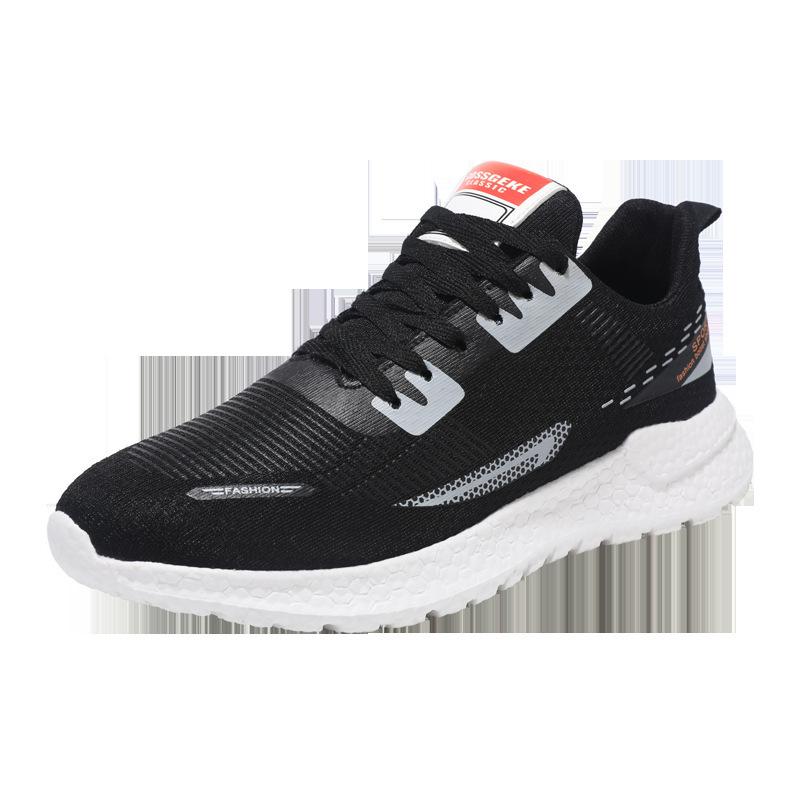 Sports Shoes Men's Trend Low Top Running Shoes Air Cushion Men's Shoes 2023 Spring and Autumn New Flying Weaving Net Surface Casual Shoes