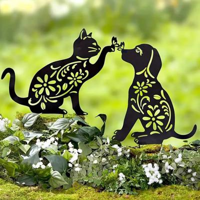 Harujio Gardening Dog Cat Garden Garden Scandinavian Cute and Stylish Iron Interior Gardening Ornaments, & Ornaments, Accessories, Objects, Style,