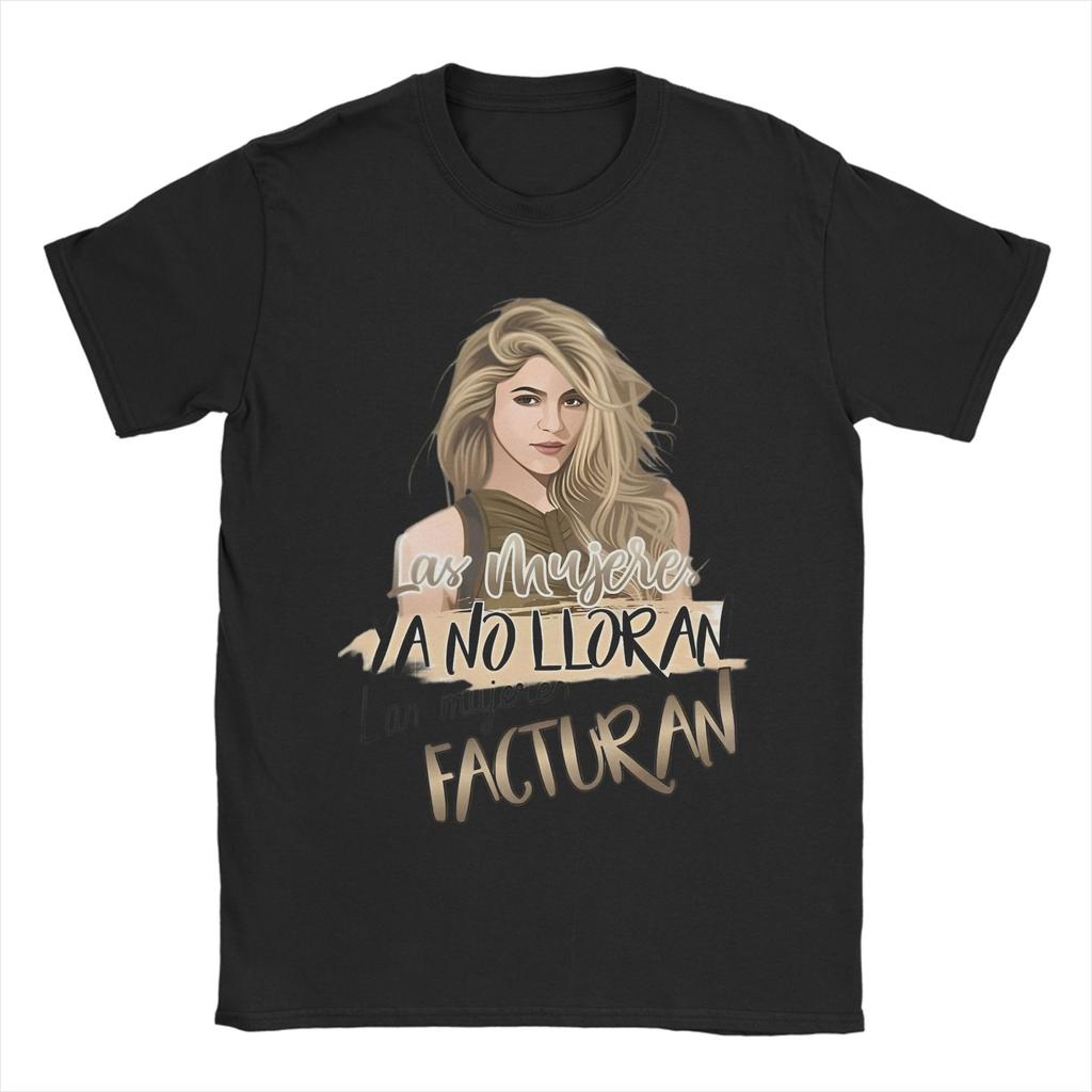 Herren Shakira Las Mujeres Ya No Lloran T-Shirt 100% Baumwolle Tops Vintage Kurzarm Rundhals T-Shirts Bedruckte T-Shirts