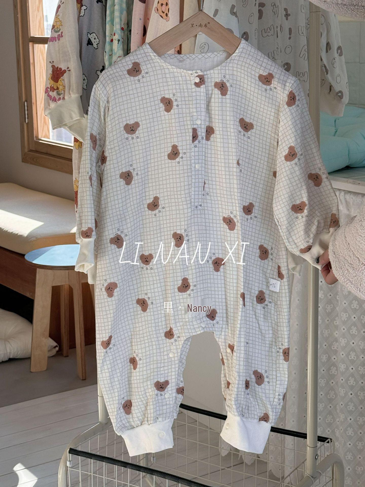 

Детский хлопковый комбинезон-пижама с цифровым принтом 100cm