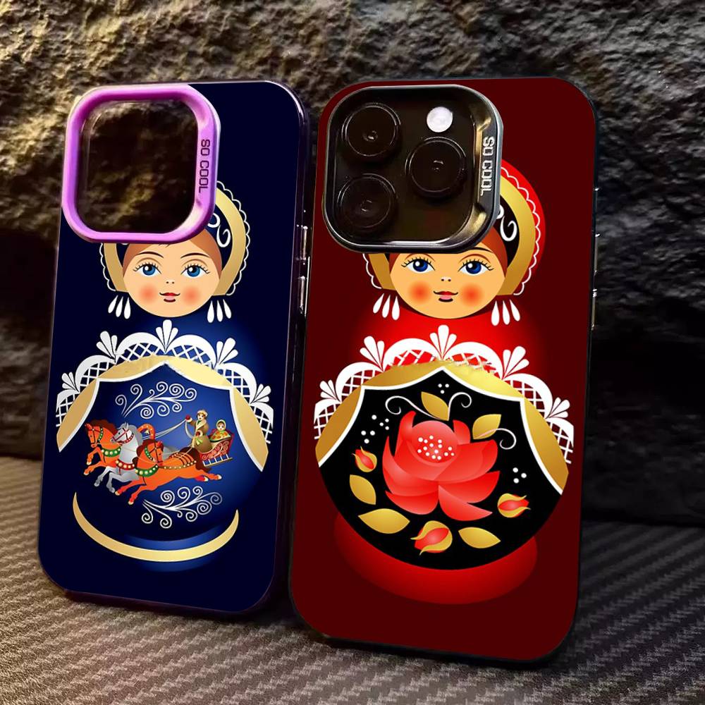 Russian Dolls Matryoshka Cute Phone Case For IPhone 17 16 15 14 13 Pro Max Plus Matte Color Back Cover