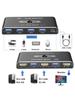 KVM Switcher HDTV-compatible 4K60Hz for Smooth Switching Between 2 Computers Sharing 1 Screen and USB3.0 Devices