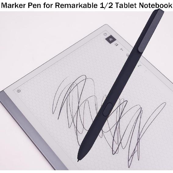 Black Marker Pen for Remarkable 1/2 Tablet Notebook, Stylus for Remarkable 2 Marker Pen Replacement + 5 Tips/Nibs,No Charging Needed,No Setup