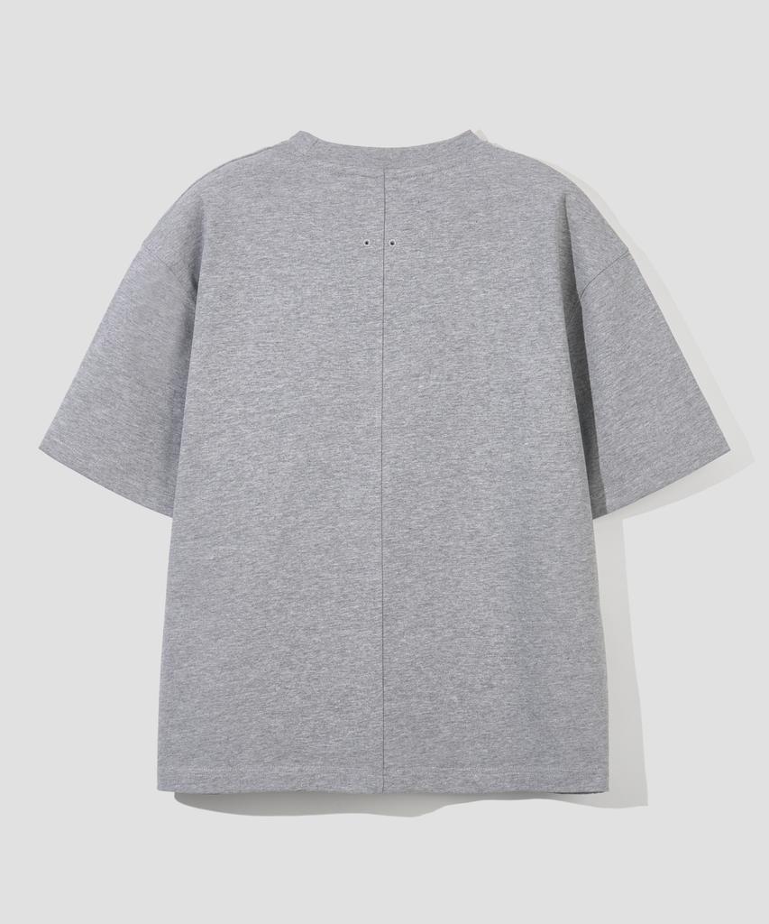 AGOD Back Incision Crop Half T-Shirt [Gray]