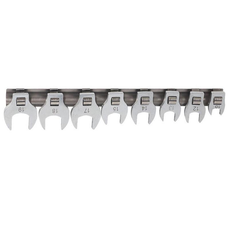 10Pcs 3/8 Inch Drive Crowfoot Wrench Set 10 To 22mm Metric Open End For Torque Wrench Keys