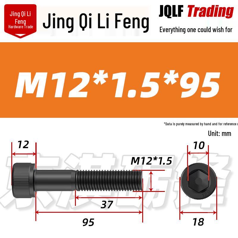 12.9 Grade Medium Tooth Hex Bolt, Half Thread, M10-M36, High-Strength Screw