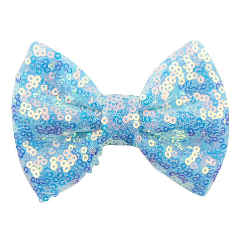 5 Inches Embroideried Sequin Hair Bows with Alligator Clips Kids Girls Big Bowknot Hairpins Bling Barrette Hair Accessories