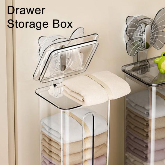 Úložný box na spodní prádlo a ponožky Průhledný Úložný box Design zásuvky Odolný proti prachu Organizér Prostorově úsporný pro montáž na stěnu