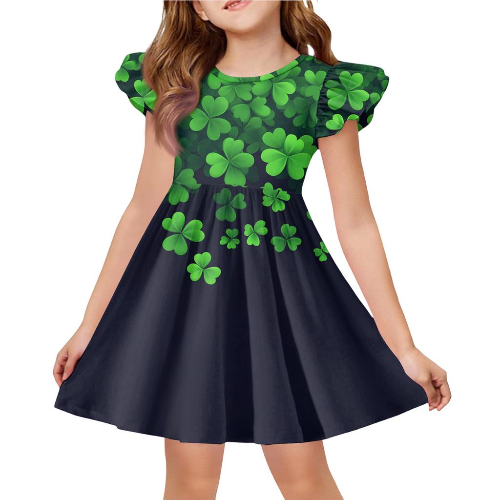 Letnia Sukienka Księżniczki dla Dziewczynek - Sukienka T-shirtowa o Kroju A. dzień Patryka