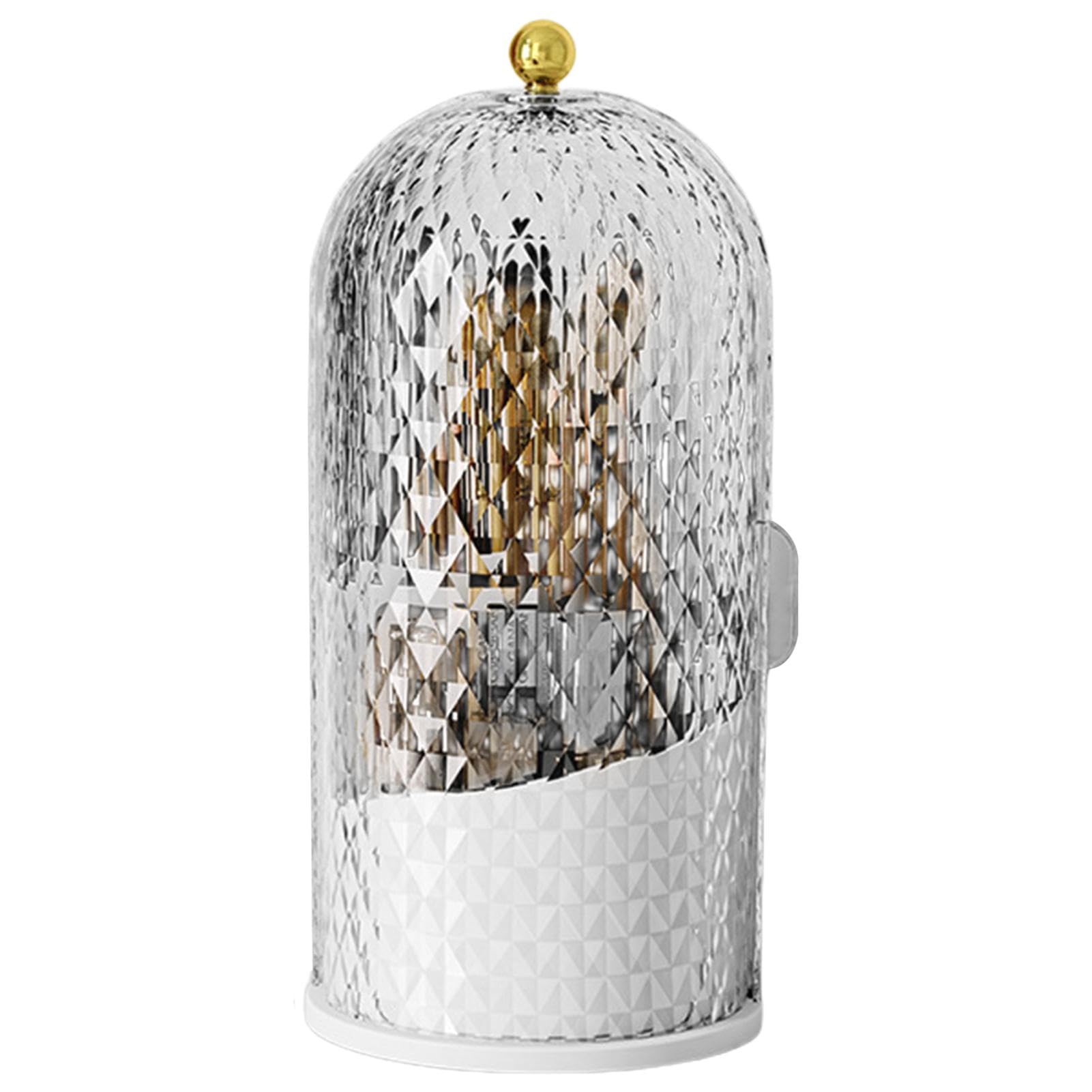 

Прозрачный держатель для кистей для макияжа с крышкой, водонепроницаемые косметические витрины, акриловый органайзер для косметики белый