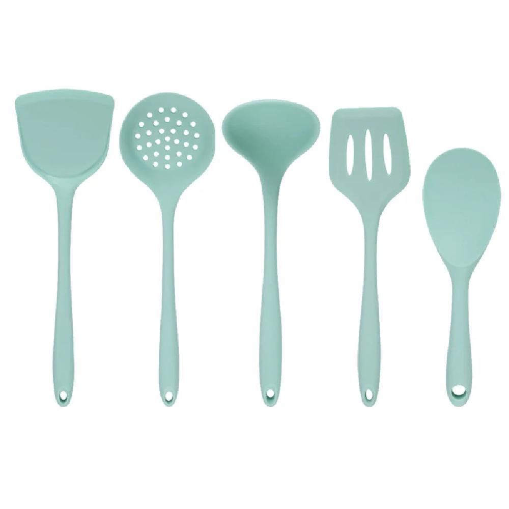 

Silicone Cooking Utensils Set Heat Resistant Silicone Kitchen Utensils Basic Kitchen Utensil Gadgets Tools for Nonstick Cookware светло-зеленый