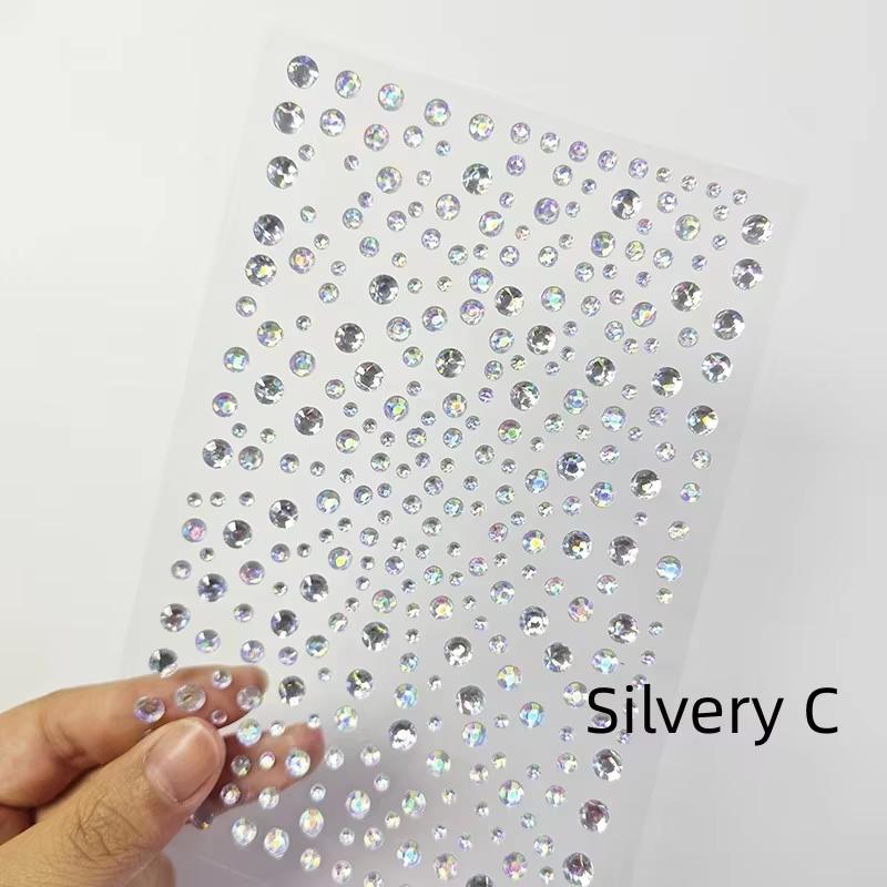 Hot Sale Round Multi-color Rhinestone Stickers Eye Face Temporary Diamond Stickers for Party Stage Makeup Decoration
