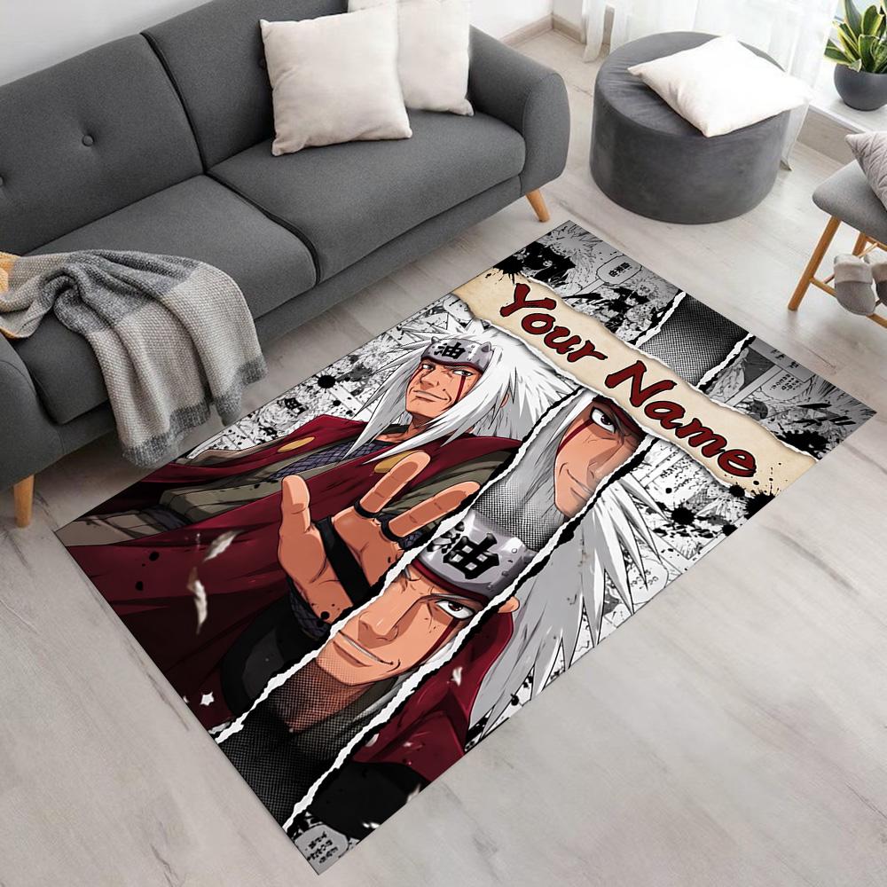 Naruto Character Customize Your Name Floor Rug Office Rug Suitable for Bedrooms Game Room Living Rooms Balcony Antislip Carpet Decorate Offices
