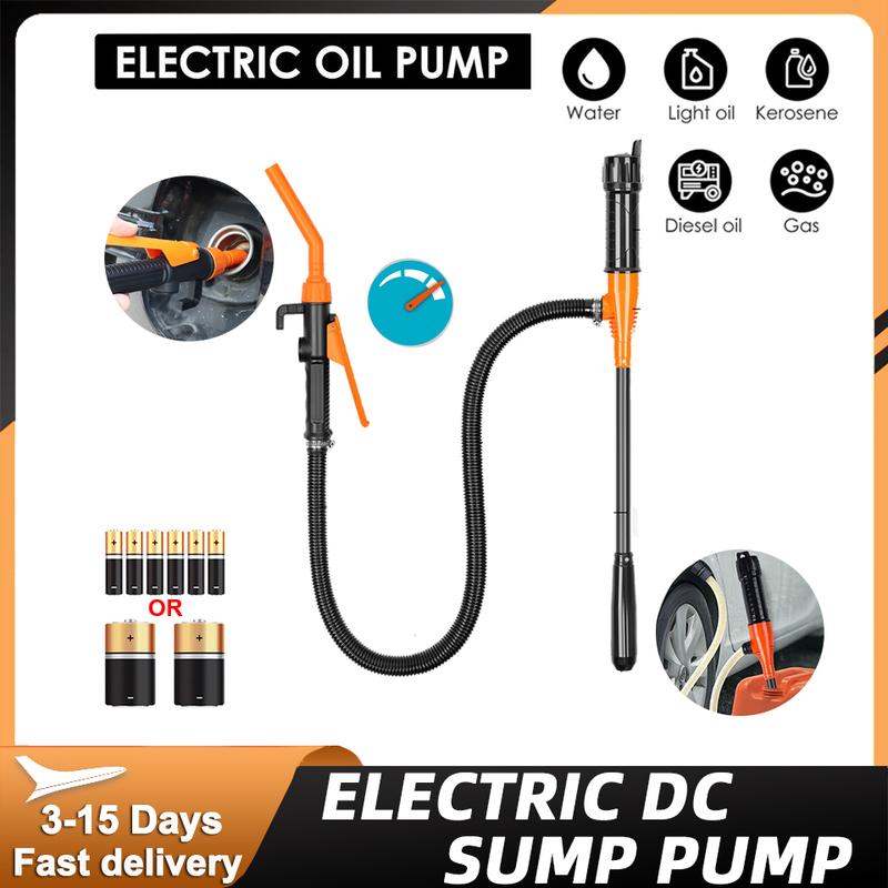 Tragbare 12V Elektrische Kraftstoffpumpe Öl-/Kraftstoffförderpumpe Batteriebetrieben Flüssigkeitssiphonpumpe für Autos LKW Benzin Wasser mit Schlauch