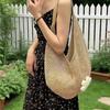 Lazy wind woven tote bag women's spring summer hollow simple knitted bag large capacity seaside vacation shoulder bag