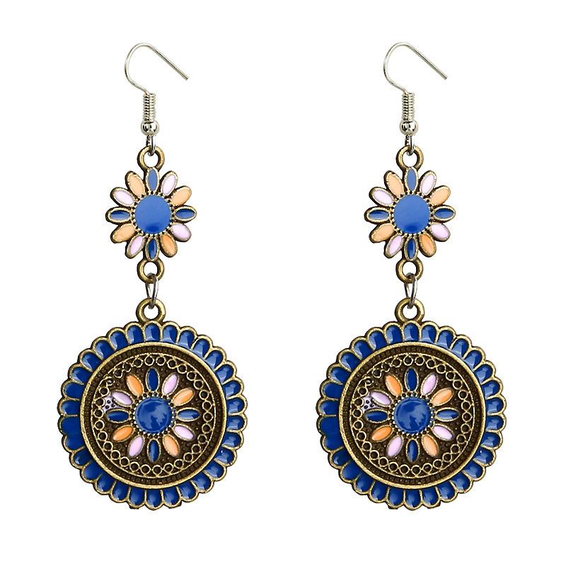 Multicolor Daisy Shaped Earrings Boho Vacation Style Casual Accessories Suitable For Daily Party Holiday Wear Gifts