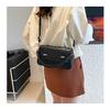 IELGY Ladies Diagonal Bag Retro Small Square Bag Solid Color