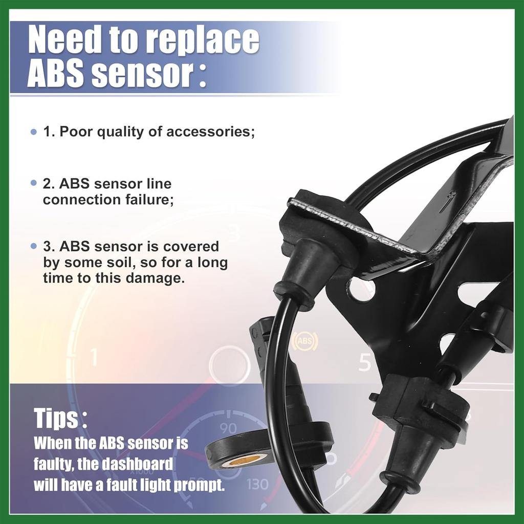 Motoforti Front Left ABS Sensor Wheel Speed Sensor No.57455-TA0-A01 for Honda Accord 2008-2012 for Acura TSX 2009-2012 Long-lasting