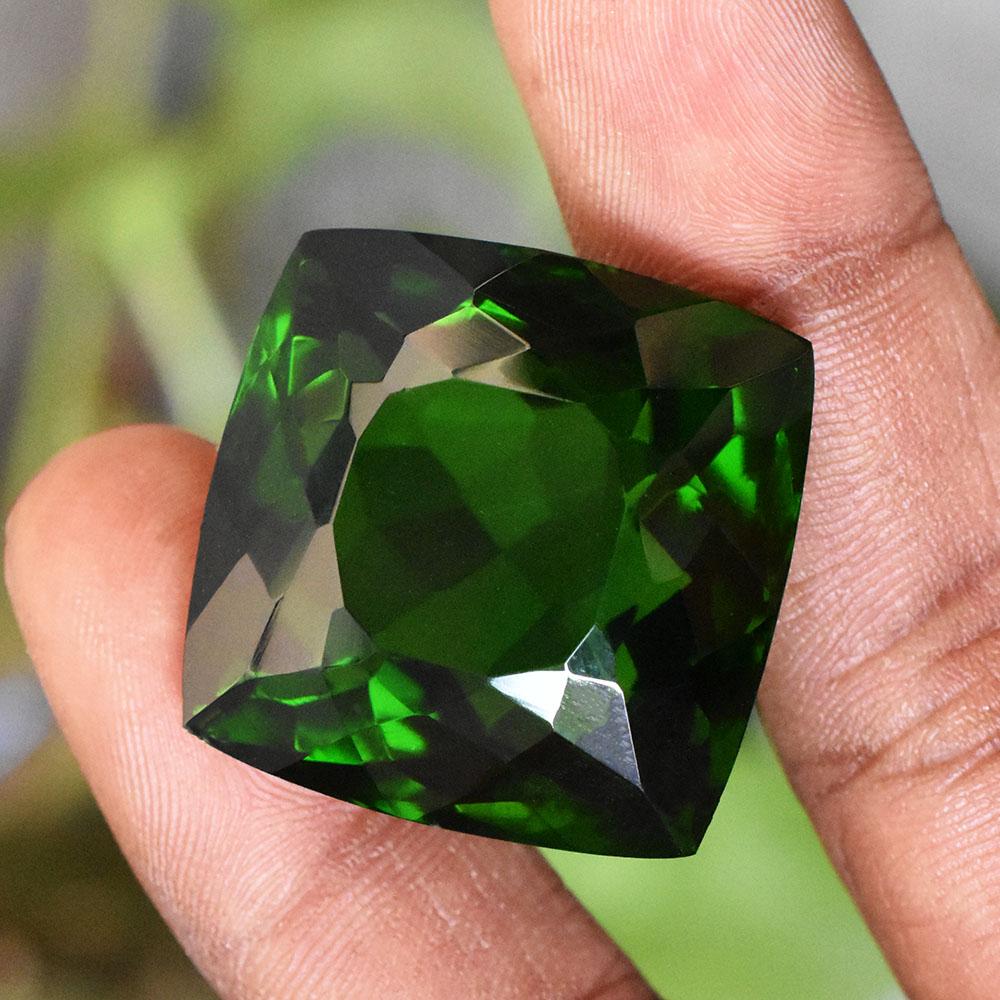 UNIQUE Green Garnet 88Ct Square Cushion Cut LAB-CREATED   Loose Gemstone