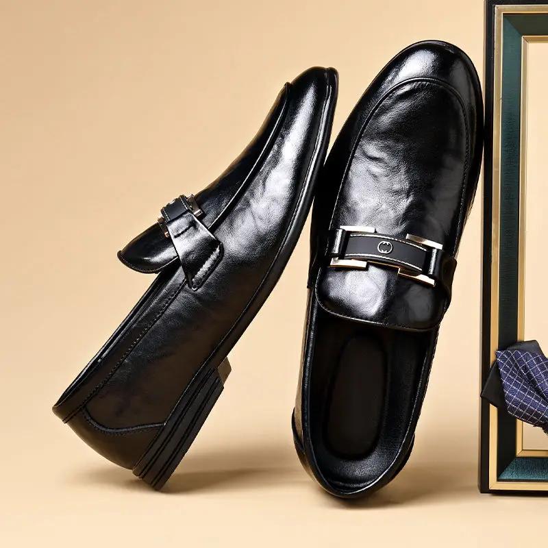

Young Students Black Men s Formal Shoes Round Toe High Quality Fashion Italian 2026 Style Leather Not Casual 39 Social Shoe Male 38