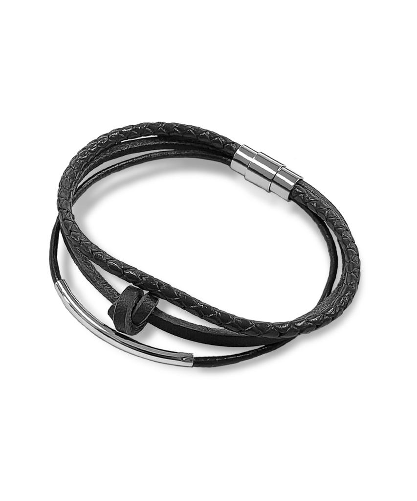 Vacci 3-Tier Layered Leather Bracelet Vc24M7Acbl01