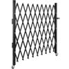 Single Folding Security Gate, 48" H X 71" W Folding Door Gate, Steel Accordion Security Gate, Flexible Expanding Security Gate, 360° Rolling Barricade