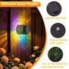 Solar Powered Decorative Outdoor Lantern Set of 2 Mandala Pattern Metal Frame Garden Patio Lighting with Integrated Solar Panel