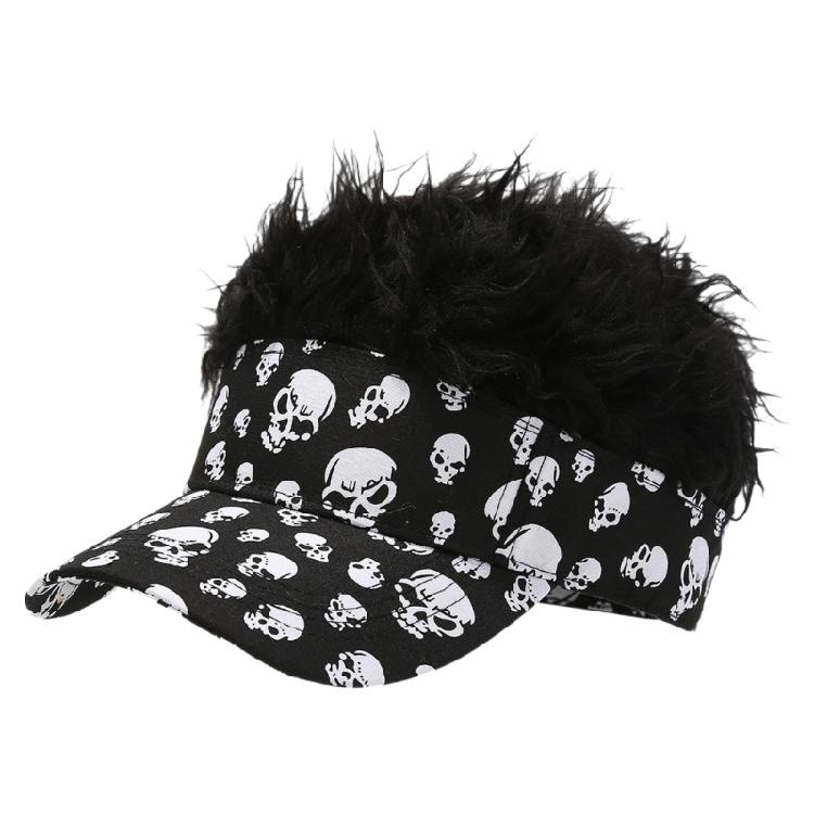 

Hairy Baseball Hat Sports Fan Headgear Wigs Prank Cosplay Accessories чорний