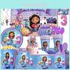 Gabby Dollhouse Theme Party Supplies For Adult Children Birthday With Balloon Decoration And Cups