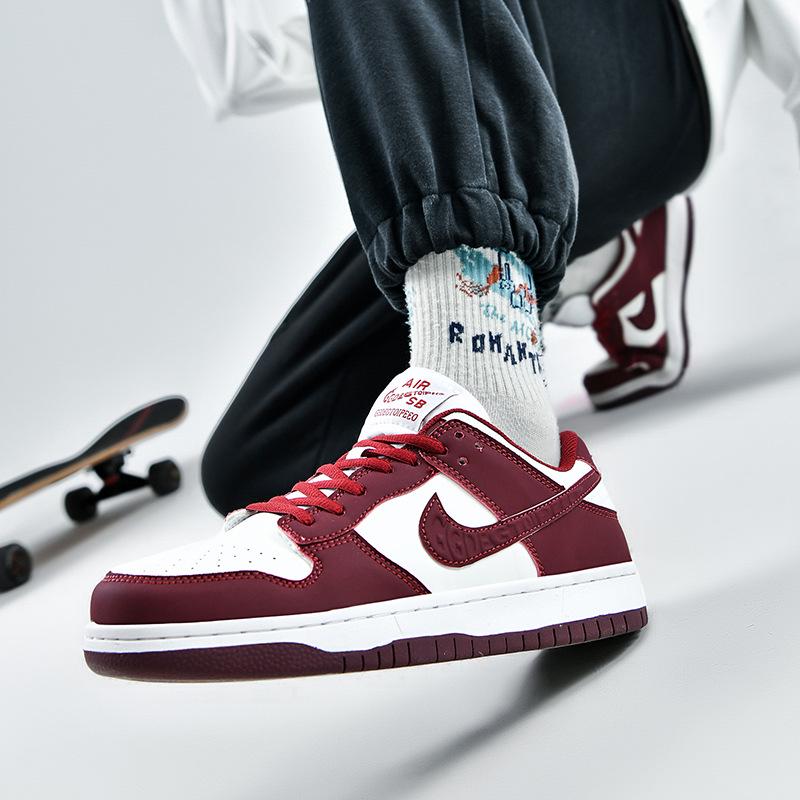 Putian AJ Dunk Weinrot Herren Low-Top Sneaker, Air Force 1 Lässige Damenschuhe Neuer Stil