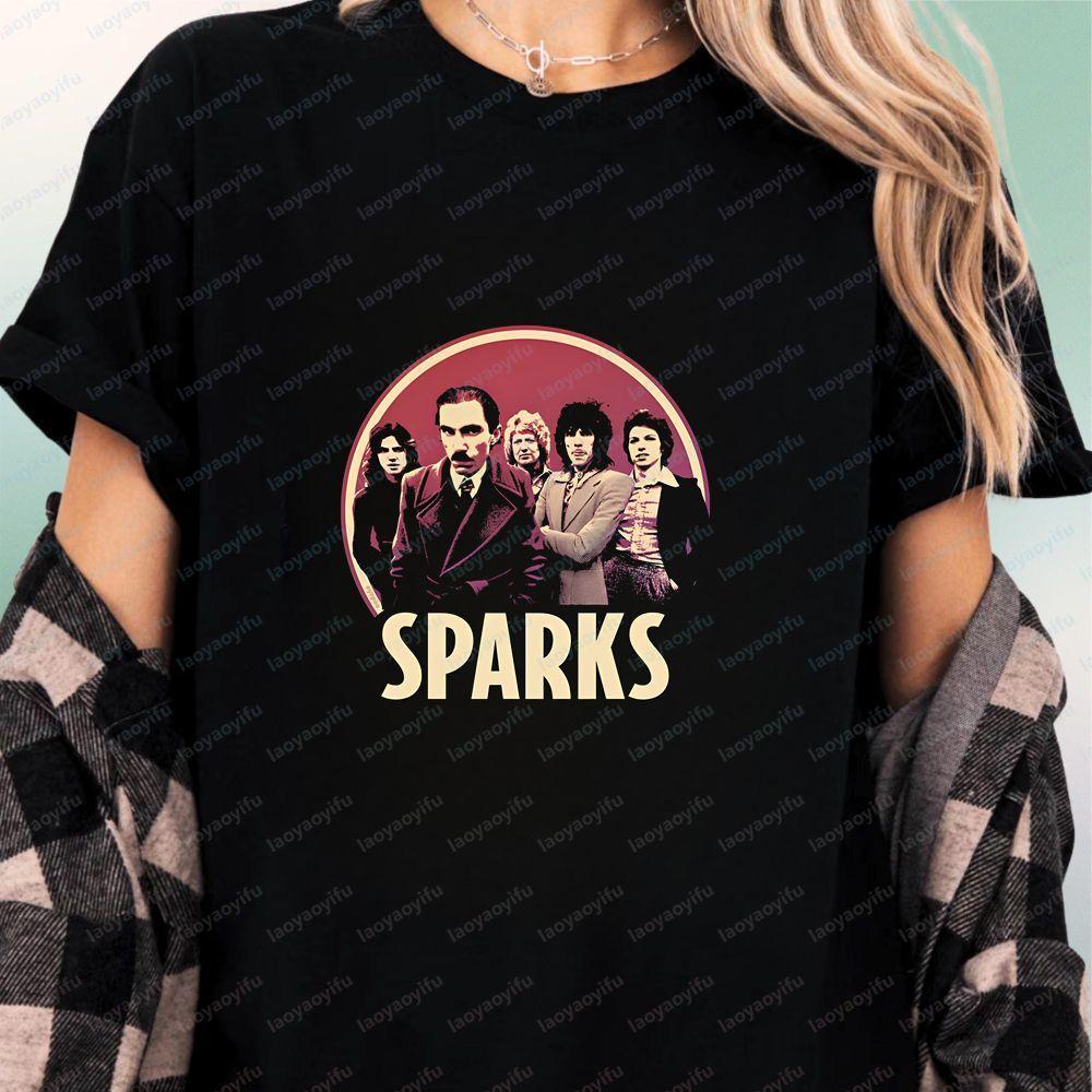 Sparks Band Saison Trend Harajuku Kurzarm Unisex Unisex Universelles Hemdmuster Große Größe Bequemes T-Shirt