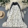 Elastic Waist Polka Dot Skirt Slim Fit Half-length Dress Elegant A-Line Skirt  Vacation
