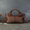 Genuine Leather Versatile Solid Color Handbag Retro Soft Cowhide Large Capacity Shoulder Bags