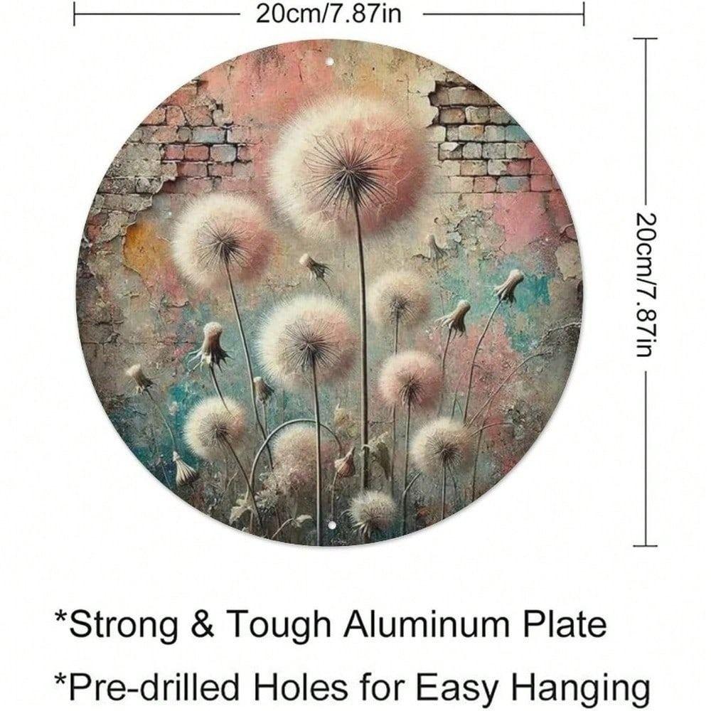 Vintage Dandelion Metal Wall Art Kitchen Decor Tin Sign