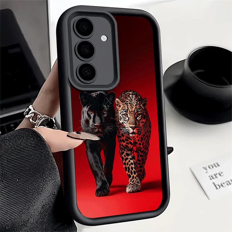 Handyhülle für Samsung Galaxy S26 S25 Ultra S24 FE Black Panther Coole Tierhülle S23 Plus S22 + S21 S20 5G Weiches Silikon Funda