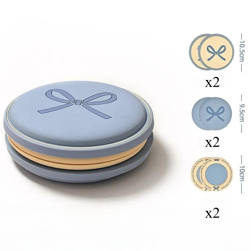 

6-piece Set of Soft Silicone Coasters Cartoon-themed Heat-resistant Non-slip Coasters Creative Breakfast Cup Insulators 6pcs SET синий