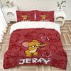 3pcs Jerry Mouse Printed Bedding Set, Soft and Comfortable Quilt Cover for Bedroom, Guest Room (1 Duvet Cover + 2 Pillowcases, Pillow Core N
