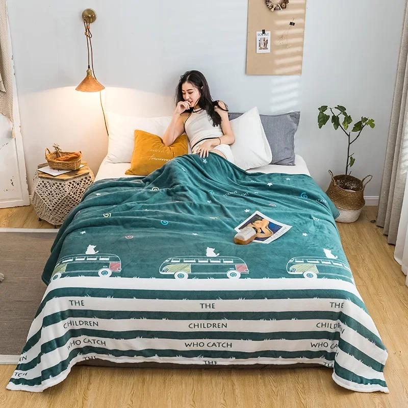 Stars Starry Sky Blanket Bedspread Warm Soft Flannel Print Throw Blankets Suitable for Sofa/Bed/Car Portable Blanket All Season