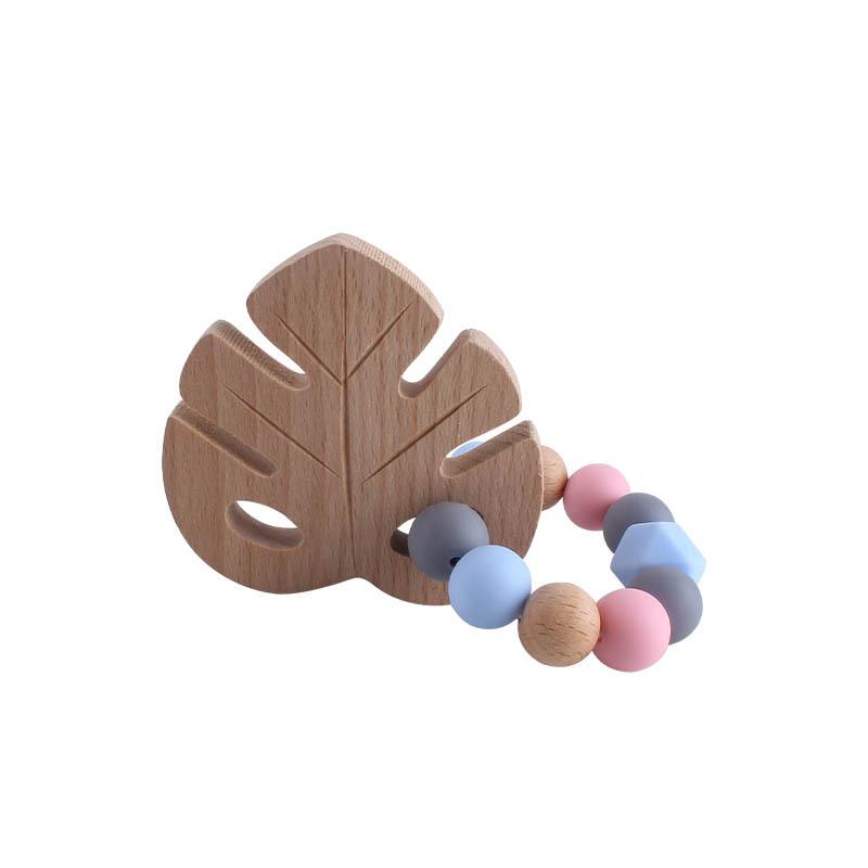 DIY Baby Personalized Name Leaf Pacifier Clips Holder Chain Teething Toys Gifts Wooden Ring Anti-drop Chains Babies