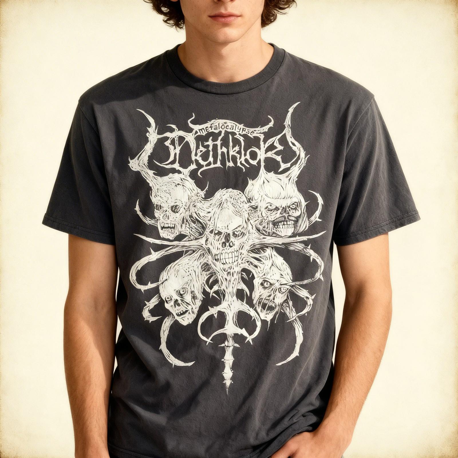 Metalocalypse Dethklok Band Black Short Sleeve T Shirt Full Size S-5XL Unisex T-Shirt XXL