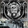 Lifeella Skull Tapestry, Gothic Horror Moon Skeleton Mystic Dark Tapestries for Bedroom Grunge Wall Hanging Black and White 36 X 48 Inch