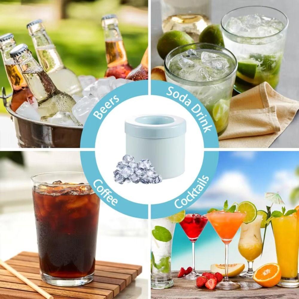 Silicone Ice Bucket Reusable Ice Cup Ice Cube Tray  Summer DIY Refrigerator Freeze Ice Maker