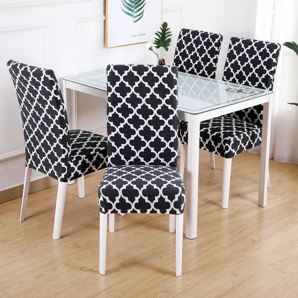 1/2/4/6 Pieces Printed Chair Cover Washable Big Elastic Kitchen Chair Covers Stretch Seat Slipcovers For Dining Room Wedding