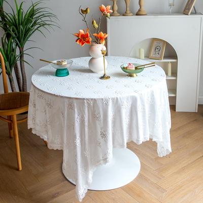 Baumwolle Weiße Tischdecken Luxus Spitze Tischdecke Für Hochzeit Runde Tisch Dekor Hotel Kaffee Shop Hintergrund Tuch Tisch Abdeckung
