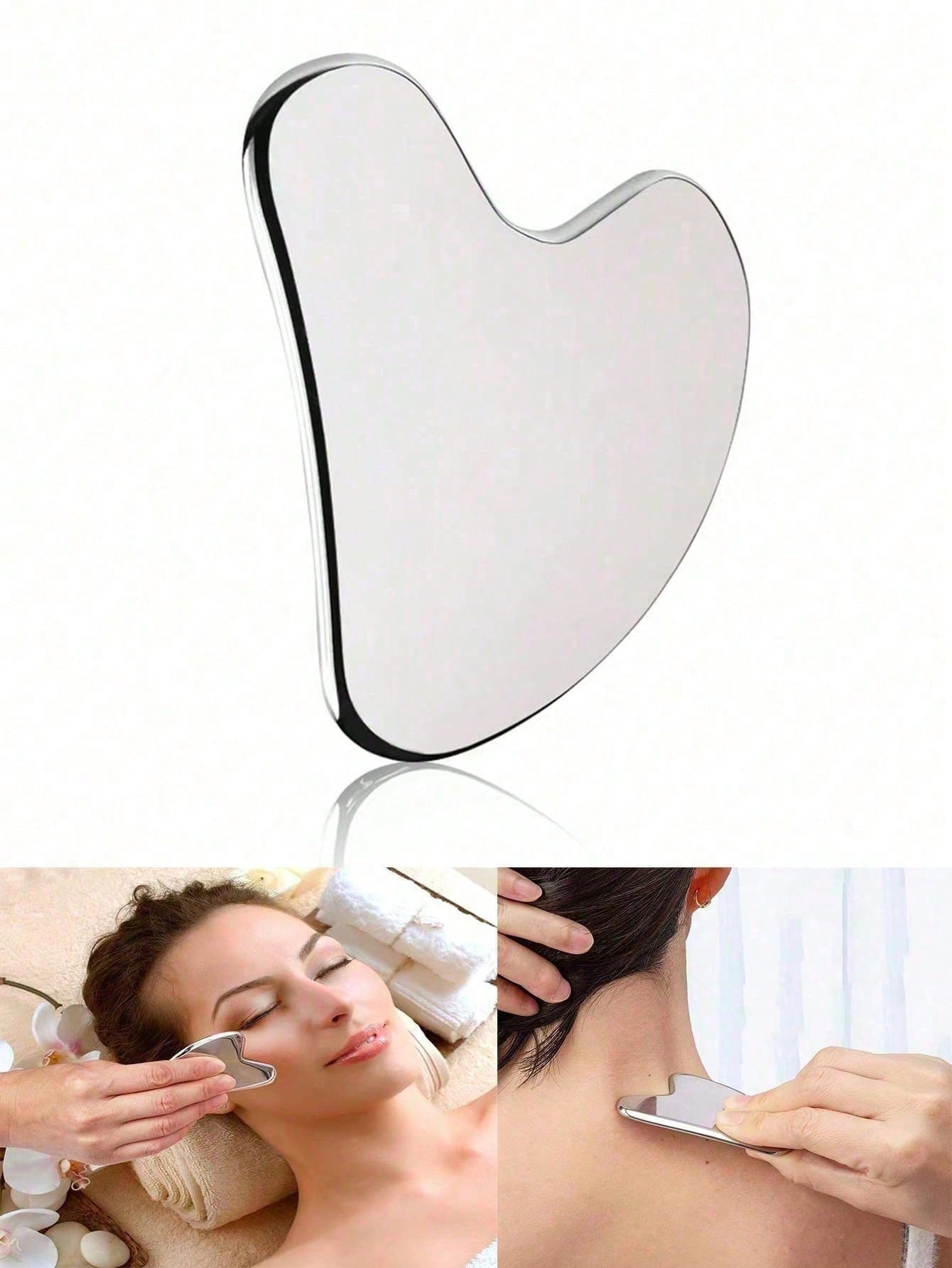 

The latest massage tools for 2026 Stainless Steel Gua Sha Board, Heart Shape Facial Lymphatic Massage Scraping Tool, Facial