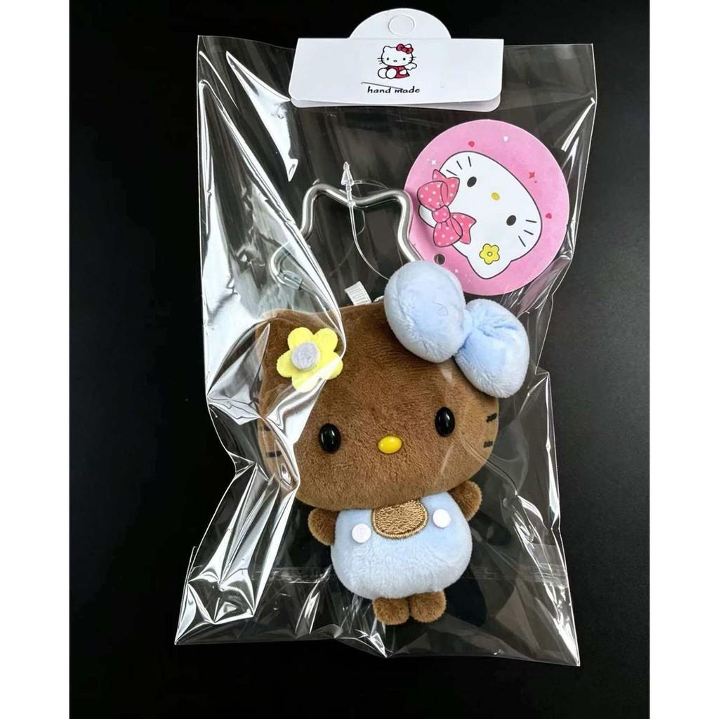 Kt Cat Plush Keychain With Leopard Print And Bow For Bag Decor